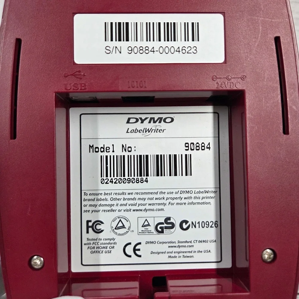 DYMO LabelWriter Turbo 330‎ Thermal Printer Silver Burgundy 90884 USB Office